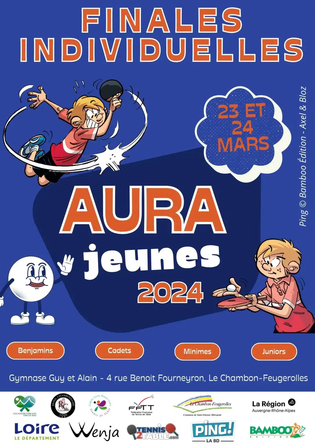 Finales Individuelles AURA Jeunes 2024 : convocation