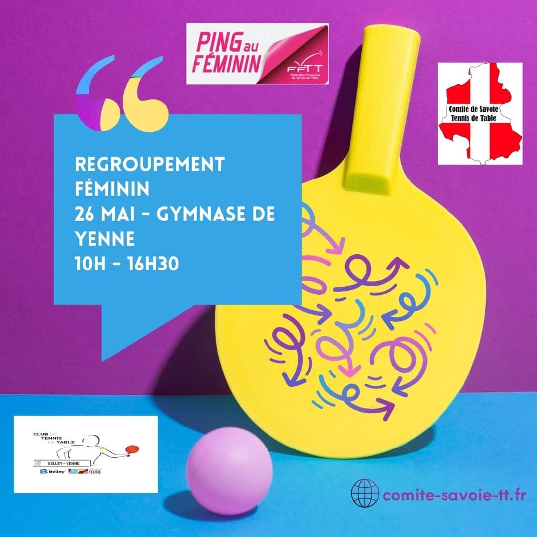 Infos regroupement féminin – 26 Mai 2024 – Yenne