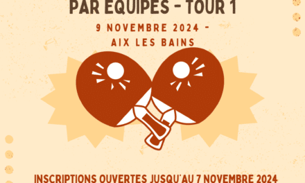 Infos Ch. Jeunes par équipes – Tour 1 – Aix les Bains