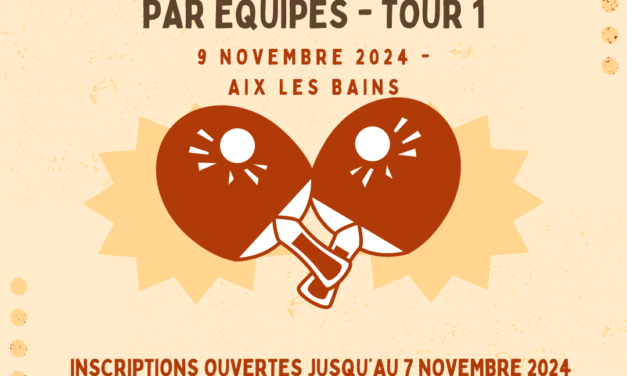Infos Ch. Jeunes par équipes – Tour 1 – Aix les Bains