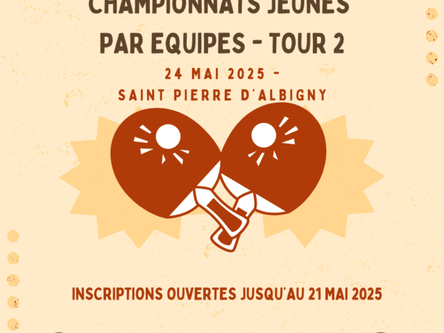 Infos Championnat Jeunes Par Equipes – Tour 2