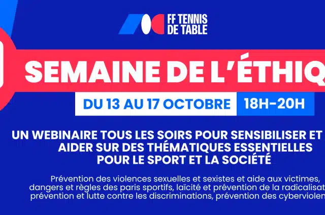 Semaine de l’éthique du 13 au 17 octobre