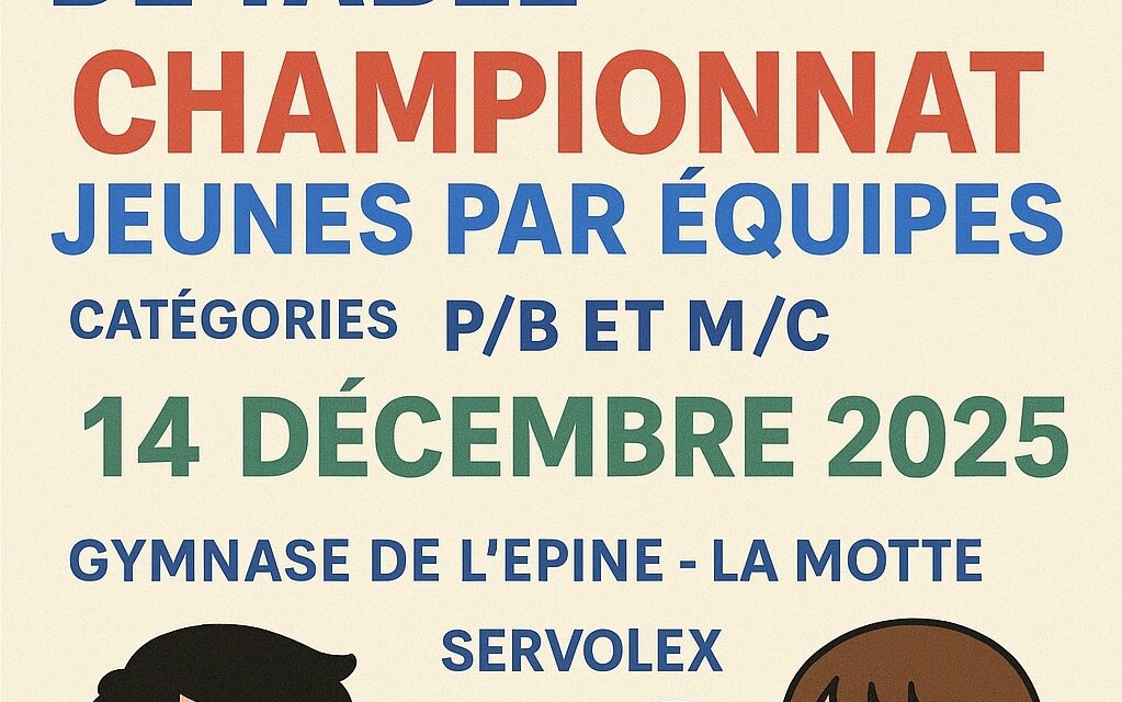 Infos Championnat Jeunes – Tour 2 – La Motte Servolex