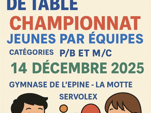 Infos Championnat Jeunes – Tour 2 – La Motte Servolex